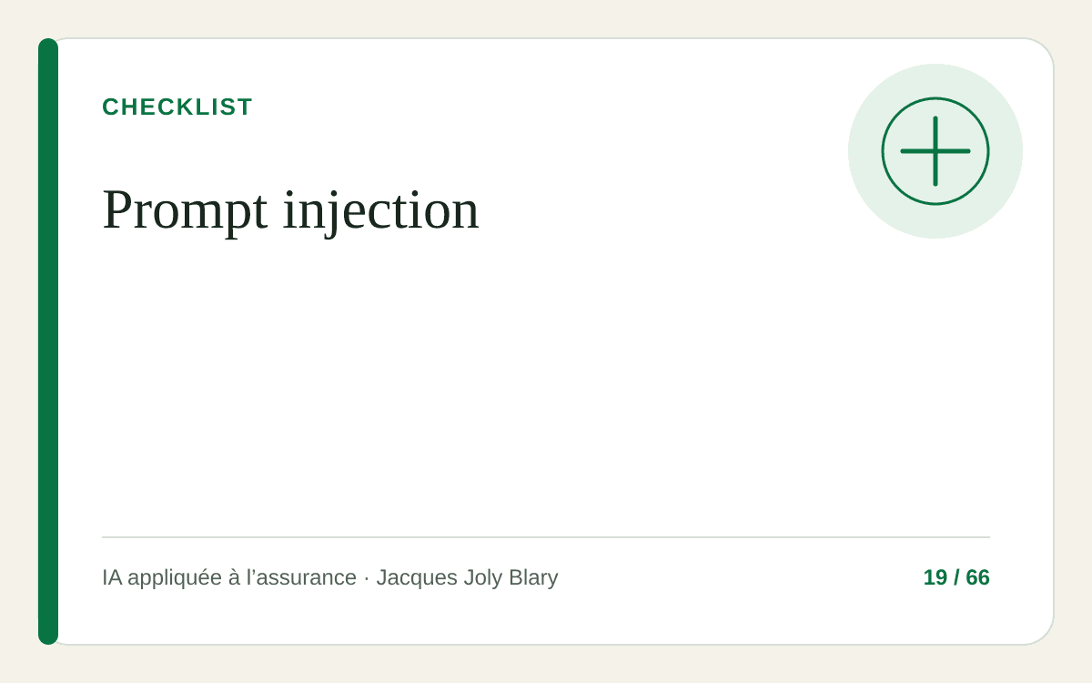 Illustration de l’article : Prompt injection : protéger un assistant assurance contre les instructions cachées