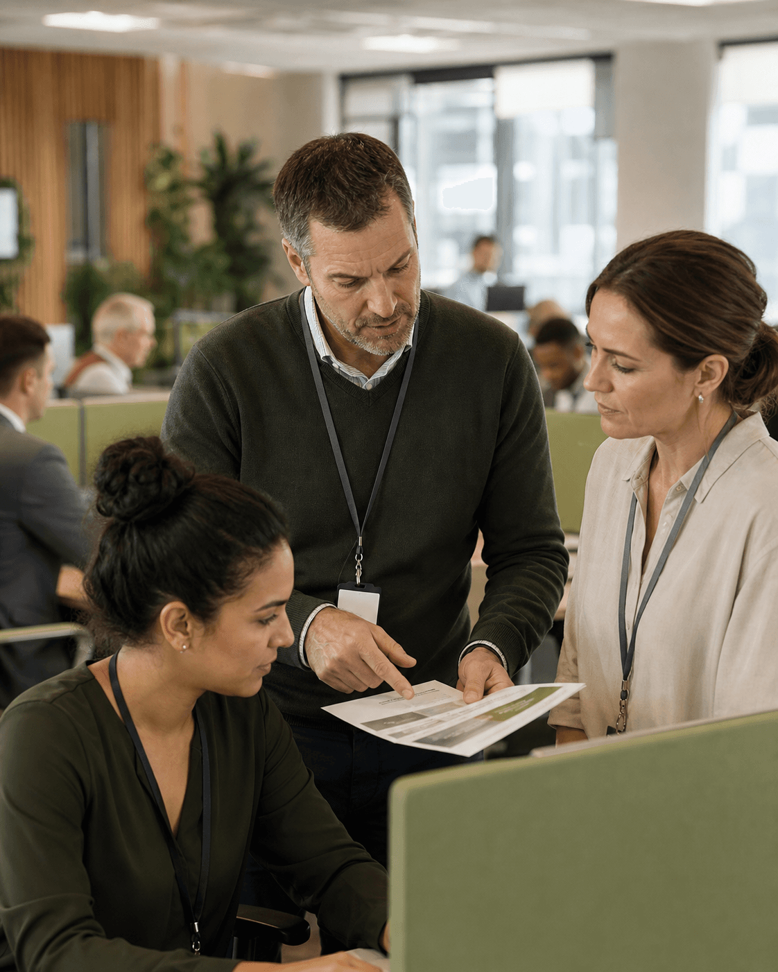 Manager accompagnant une équipe d’assurance dans le déploiement d’un nouvel outil